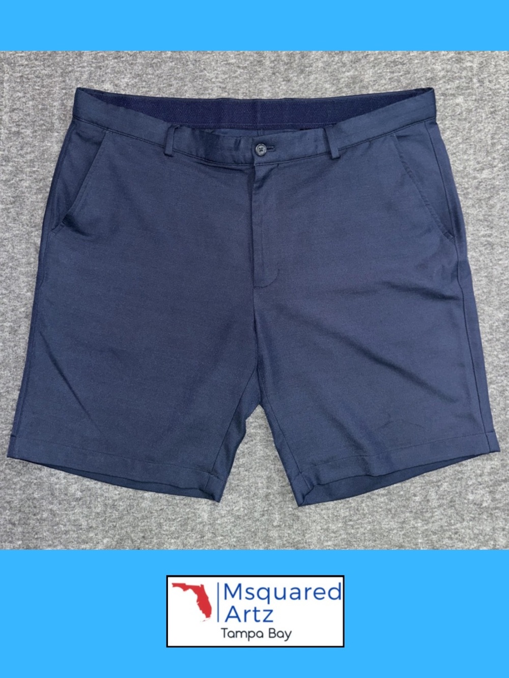 Greg Norman Shark Mens Navy Golf Shorts Size 38 Performance Stretch